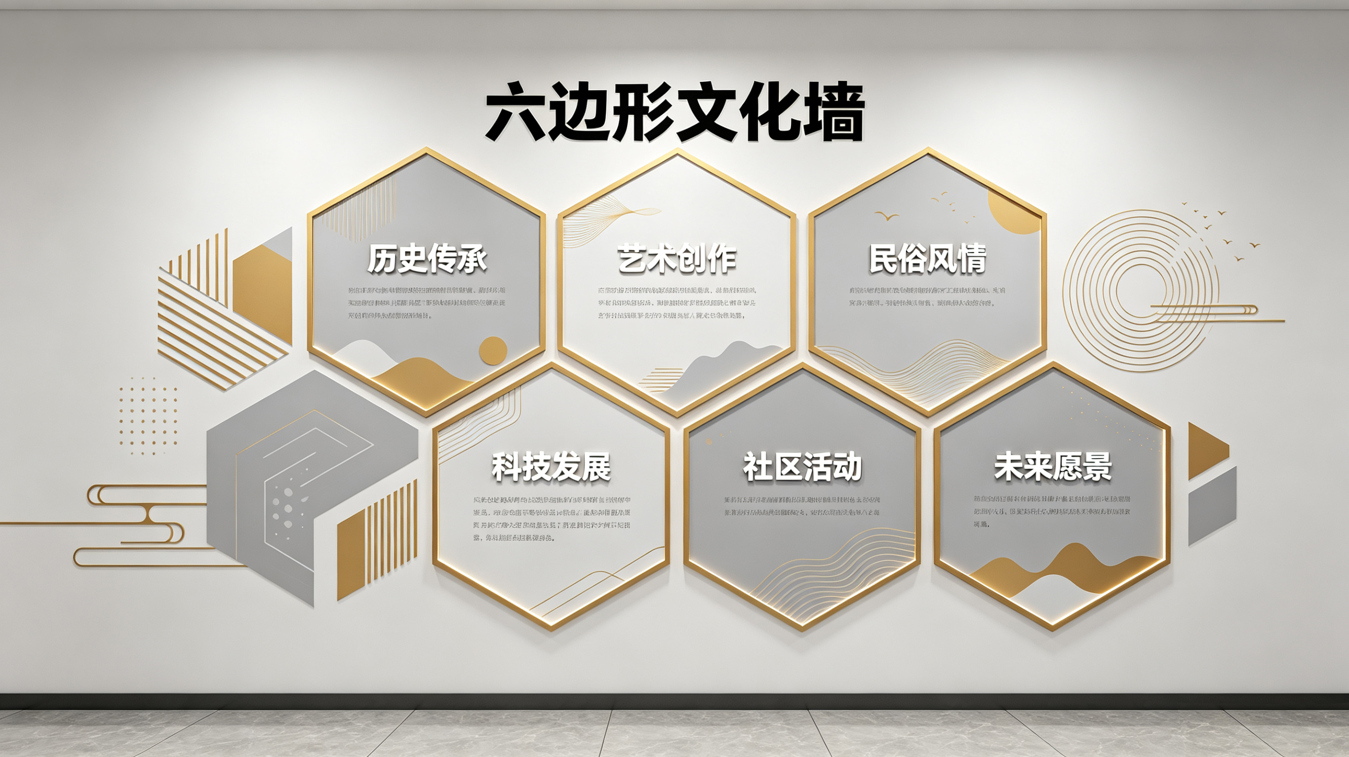 浮梁企业文化墙 | 六边形信息美学